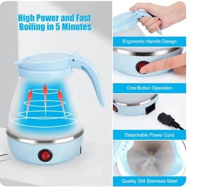 Foldable Electric Kettle Make Tea, Coffee & Instantly Anywhere