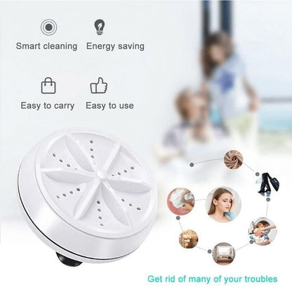 Mini Portable Ultrasonic Turbine Washing Machine Turner USB Powered