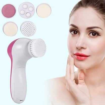 5 in 1 Electric Facial Cleaner Face Skin Care Brush Massager